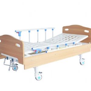 E1實木兩功能護理床（四腳剎車、五檔護欄）